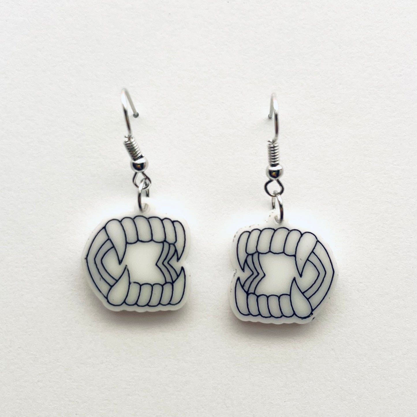 Vampire Teeth Charm Dangles - White