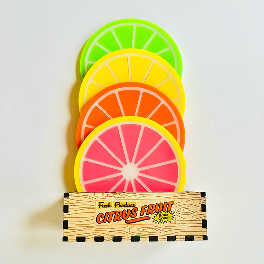 Citrus Slice Coasters with Crate