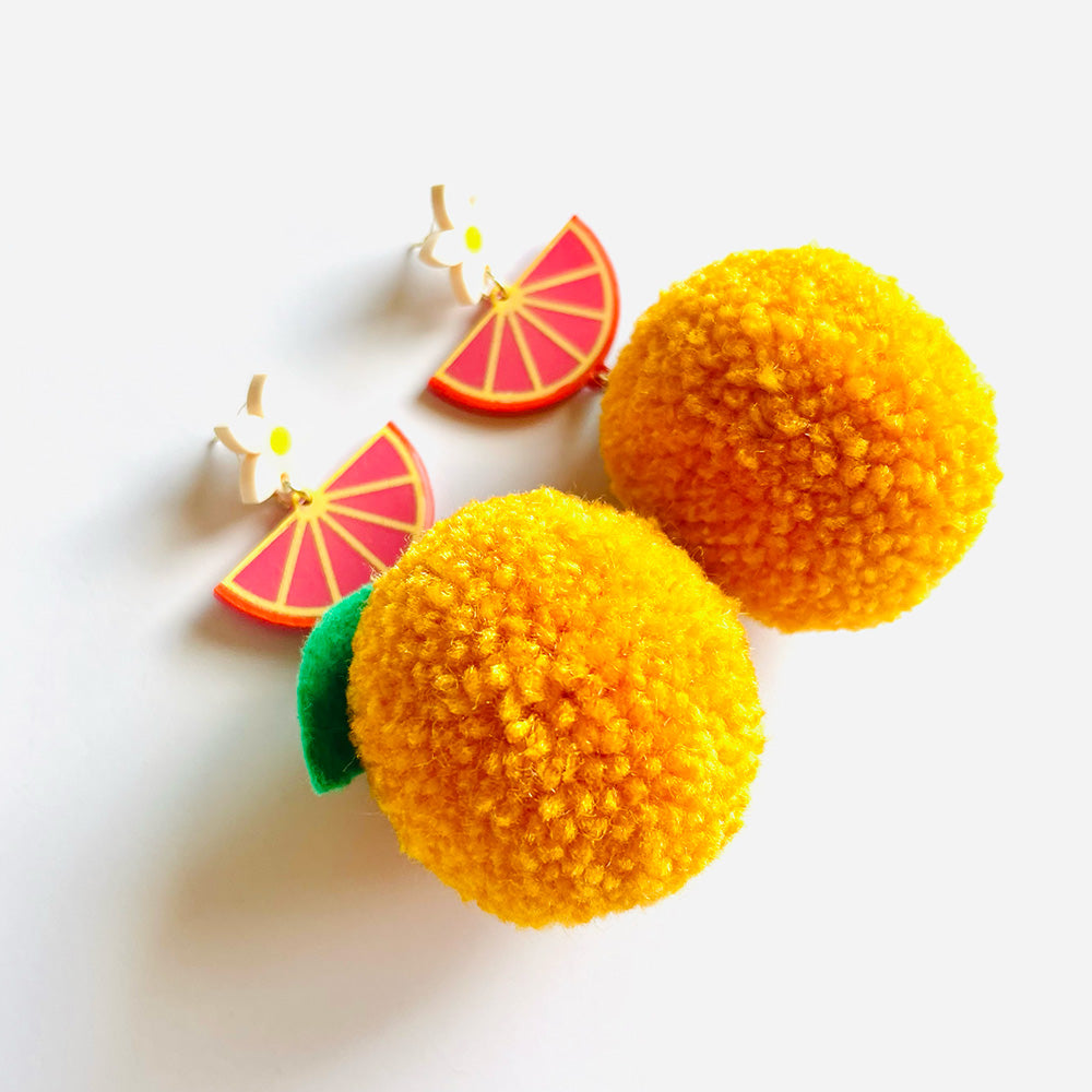 Grapefruit Drop Earrings