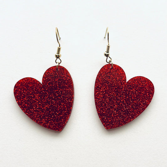 Glitter Heart Dangles
