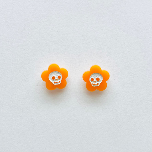 Skull Flower Studs