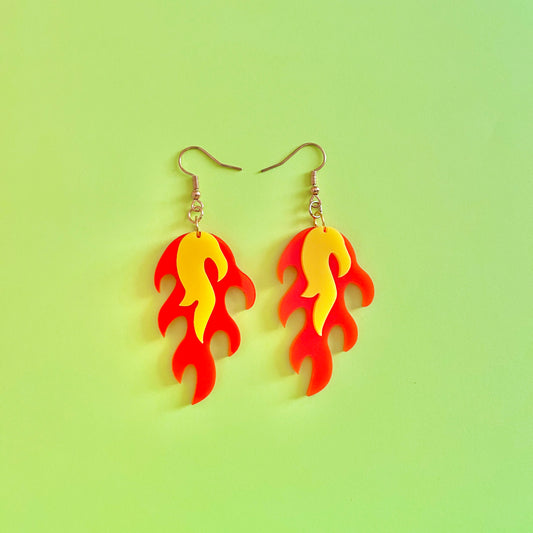 Mini Flame Drop Earrings